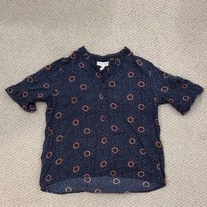 Apiece Apart Shibori Dot Roll Sleeved Blouse sz M